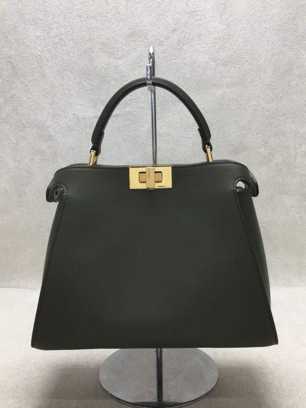 2338880337601 03 Fendi Calf Leather Shoulder Bag Black