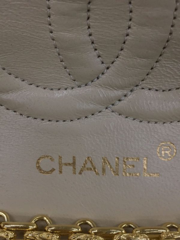 2340780103705 03 Chanel Matelasse Jersey Chain Shoulder Bag Beige