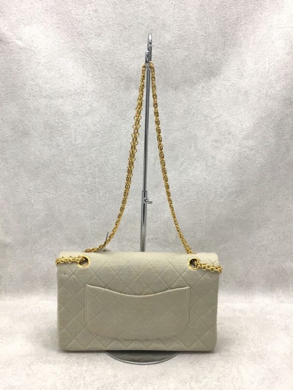 2340780103705 04 Chanel Matelasse Jersey Chain Shoulder Bag Beige