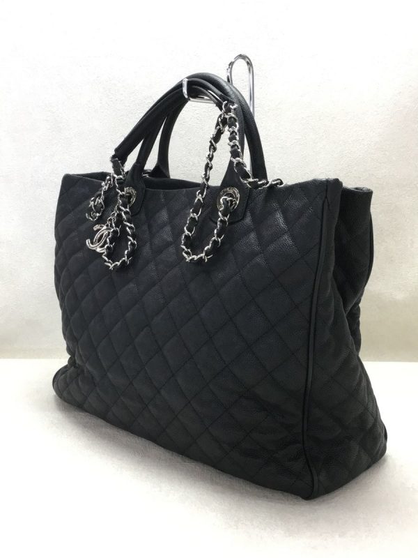 2342150506505 02 Chanel Leather Caviar Skin Matelasse Tote Bag