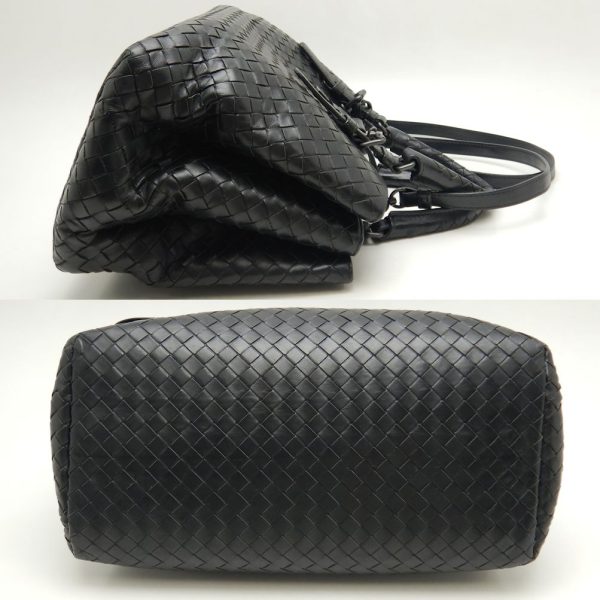 250405 4 Bottega Veneta Small Rome Handbag Intrecciato 2way Calf Black