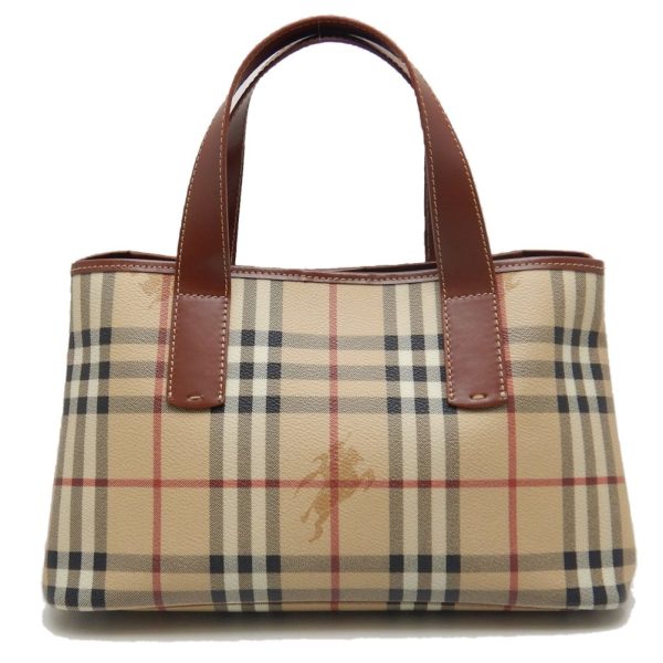 250582 1 Burberry Handbag London Leather Check Brown