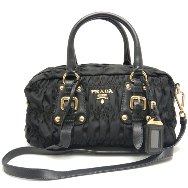 250627 1 Prada Handbag Tesuto 2way Nylon Nero