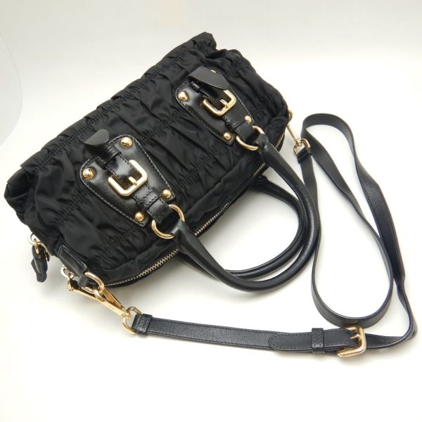 250627 2 Prada Handbag Tesuto 2way Nylon Nero