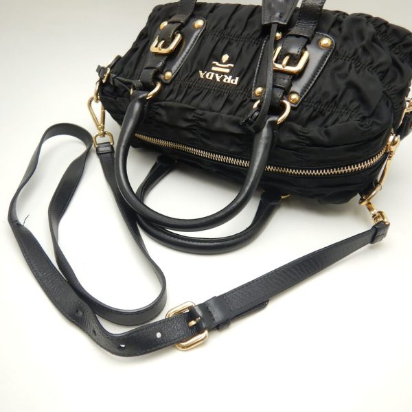 250627 5 Prada Handbag Tesuto 2way Nylon Nero