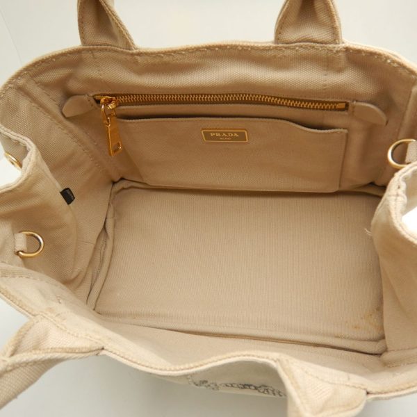 250680 6 Prada Canapa Tote Bag Canvas Beige