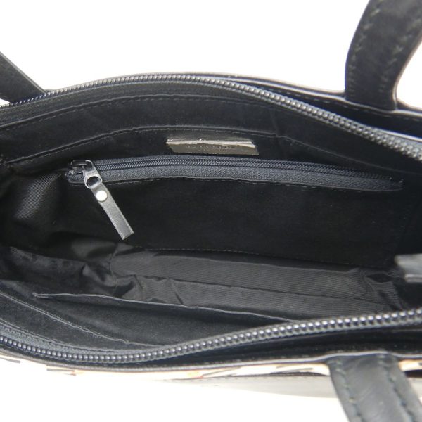 250719 8 Burberry Handbag Leather Canvas Black Nova Check