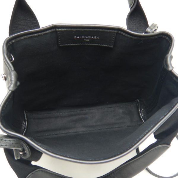 250748 7 Balenciaga Navy Cabas XS Tote Bag Canvas Leather Black