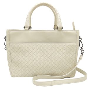 250773 1 Bottega Veneta Handbag Intrecciato 2way Leather Ivory