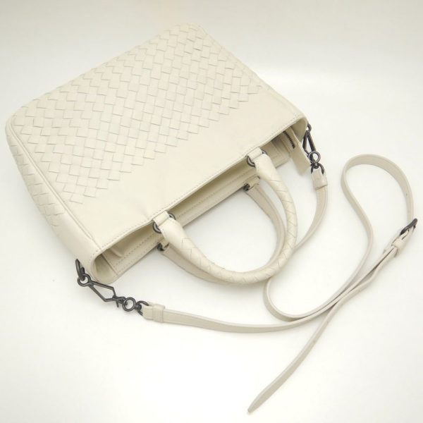 250773 3 Bottega Veneta Handbag Intrecciato 2way Leather Ivory