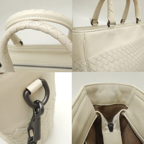 250773 8 Bottega Veneta Handbag Intrecciato 2way Leather Ivory