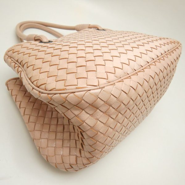 250800 6 Bottega Veneta Satchel Handbag Intrecciato Leather Pink