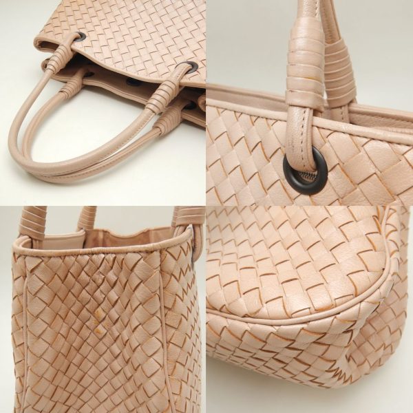 250800 8 Bottega Veneta Satchel Handbag Intrecciato Leather Pink