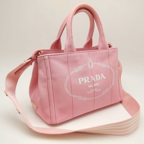 250824 2 Prada Canapa Tote Canvas Geranio Pink