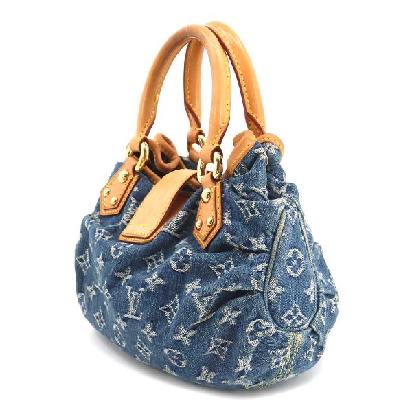 3 Louis Vuitton Monogram Denim Pleaty Canvas Leather Blue