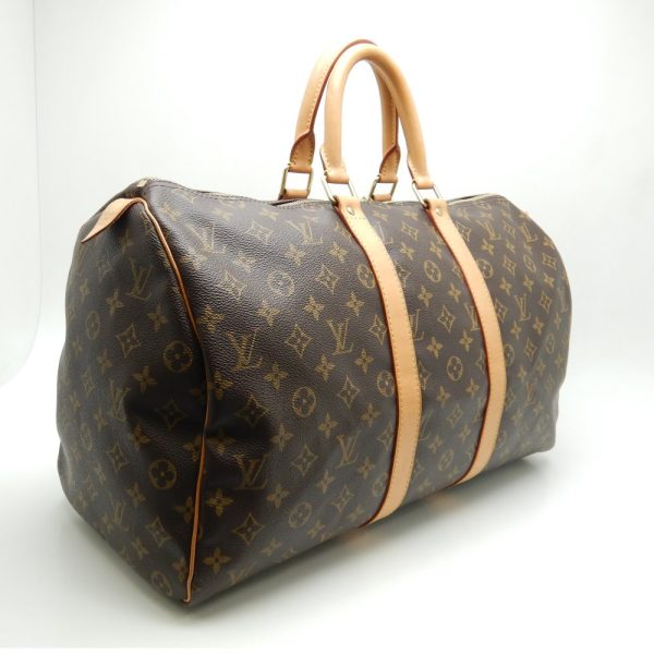 3 Louis Vuitton Monogram Keepall 45 Brown Boston Bag