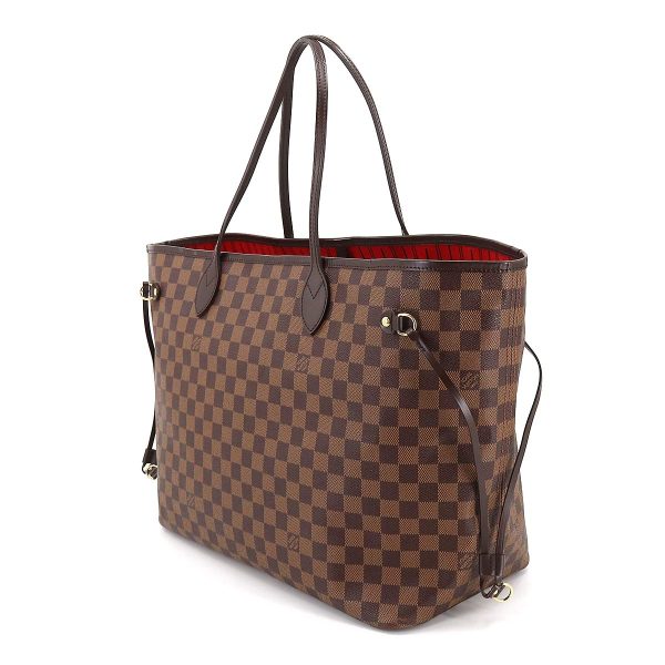 3 Louis Vuitton Damier Neverfull GM Tote Bag Ebene Series Gold Metal Fittings