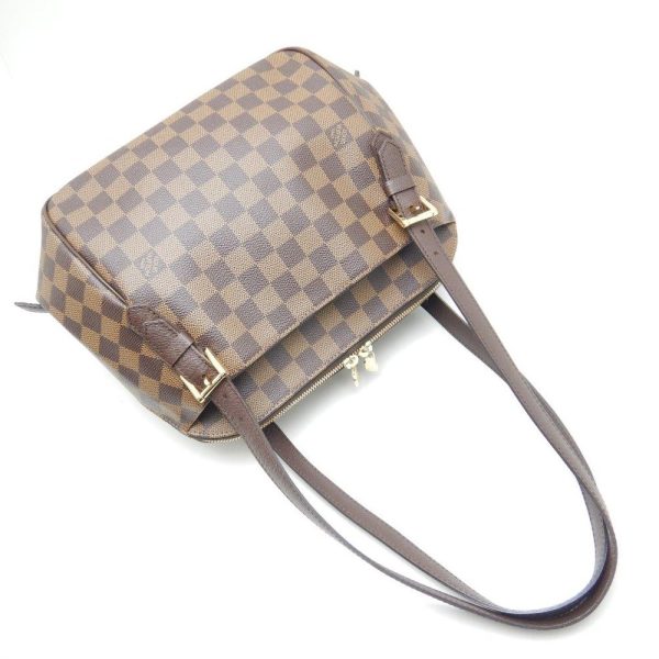 3 Louis Vuitton Damier Belem MM Ebene Shoulder Tote Brown