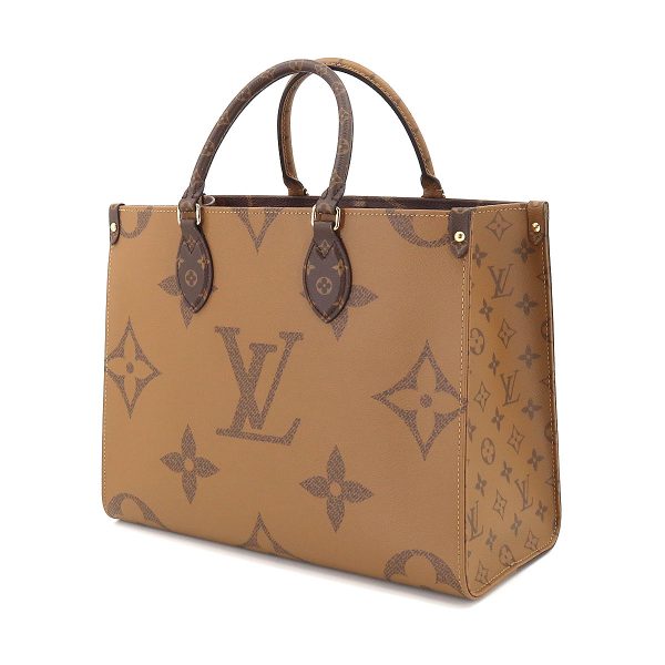 3 Louis Vuitton Giant Monogram On The Go MM 2 Way Tote Shoulder Bag