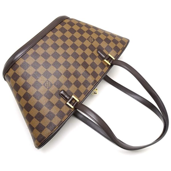 3 Louis Vuitton Damier Manosque PM Ebene Tote Bag Brown