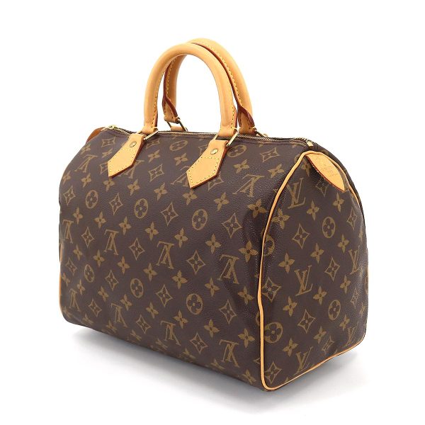 3 Louis Vuitton Monogram Speedy 30 Hand Bag Brown Gold Hardware