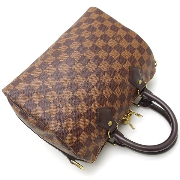 3 Louis Vuitton Damier Speedy Bandouliere 25 Mini Boston Bag Ebene Brown