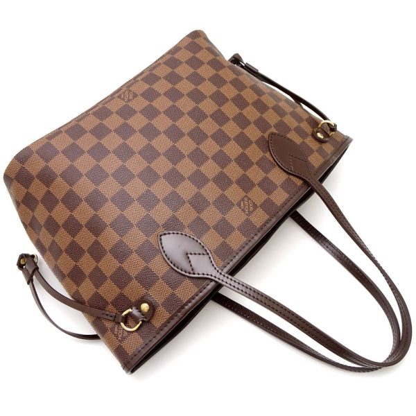 3 Louis Vuitton Damier Neverfull PM Ebene Tote Bag Brown