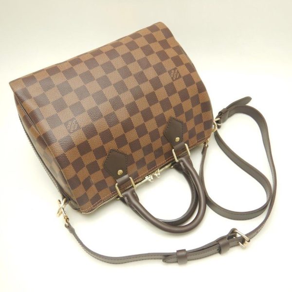 3 Louis Vuitton Damier Speedy Bandouliere 25 Ebene 2WAY Bag Brown