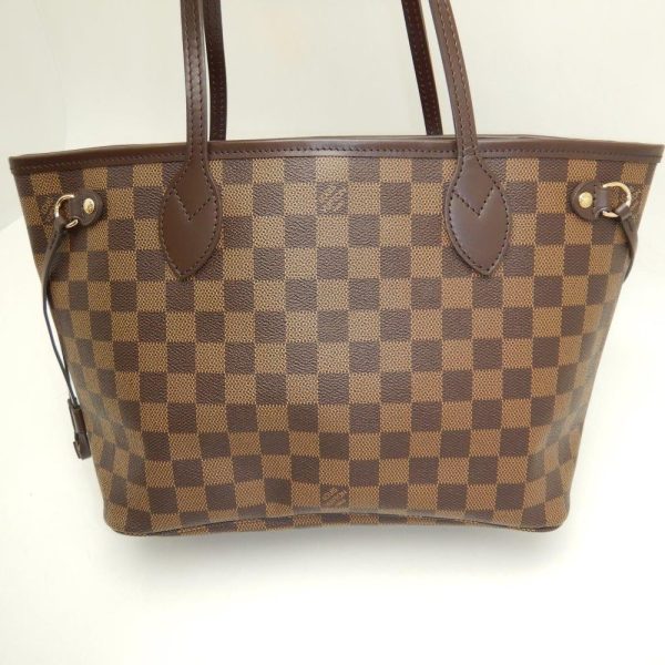 3 Louis Vuitton Damier Neverfull PM Ebene Tote Bag Brown