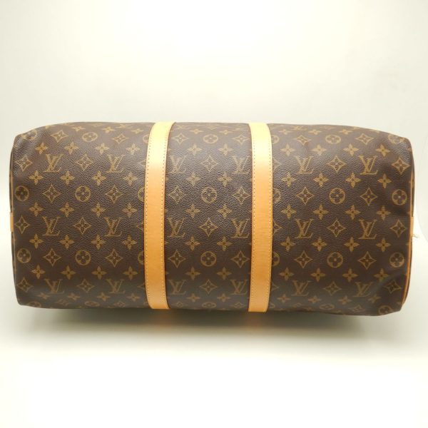 3 Louis Vuitton Monogram Keepall Bandouliere 50 Boston Bag Brown