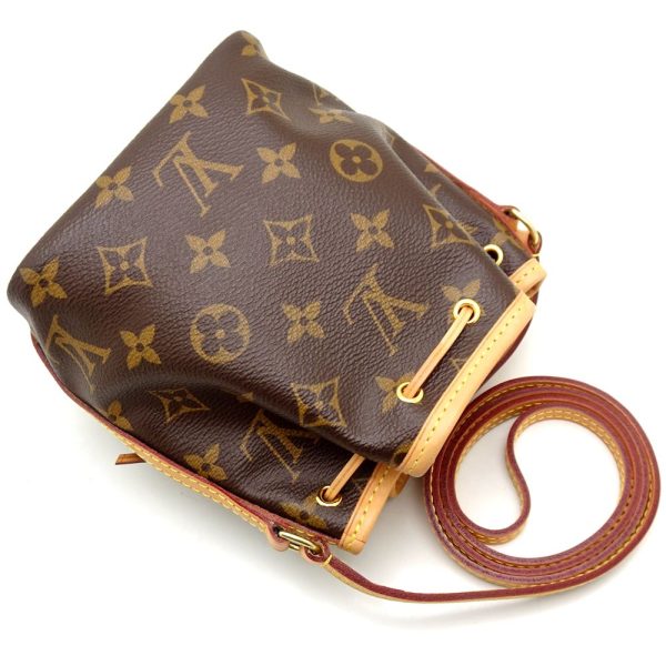 3 Louis Vuitton Monogram Nano Noe Shoulder Bag Brown