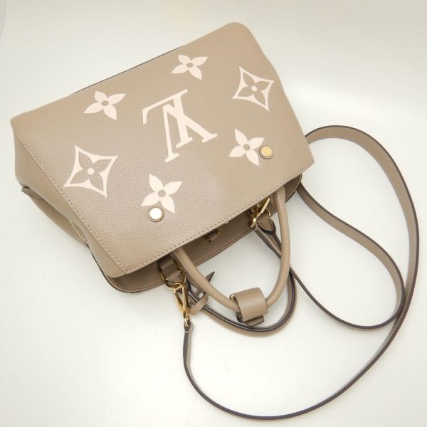 3 Louis Vuitton Montaigne BB Handbag Tourtrell Creme