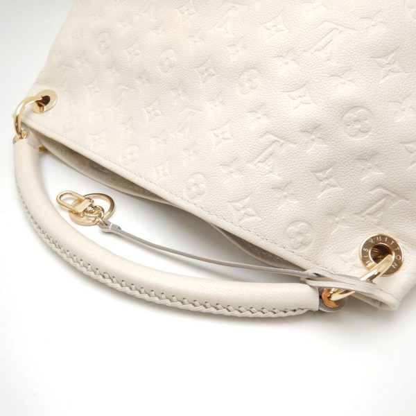 3 Louis Vuitton Artsy MM Shoulder Bag Emplant Neige White