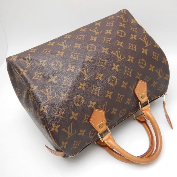 3 Louis Vuitton Monogram Speedy 30 Handbag Brown