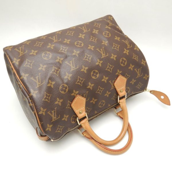 3 Louis Vuitton Monogram Speedy 30 Handbag Brown