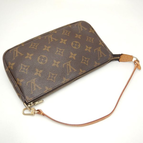 3 Louis Vuitton Monogram Pochette Handbag Accessory Pouch Brown