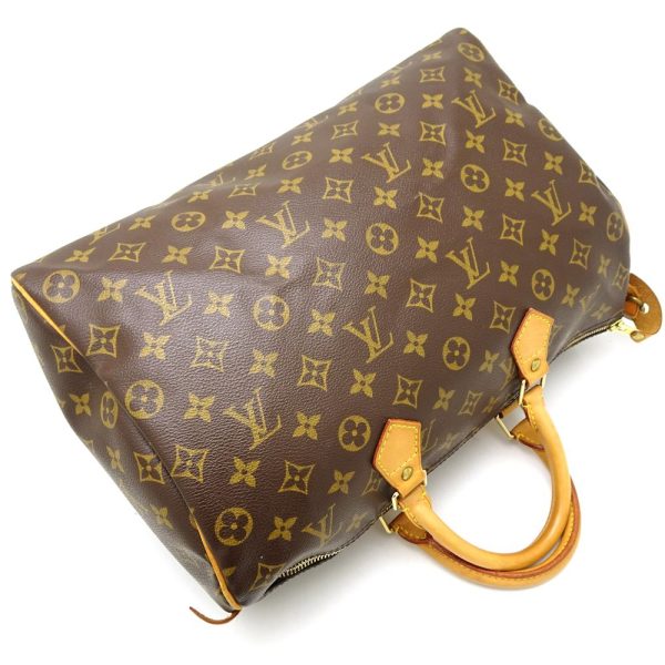 3 Louis Vuitton Monogram Speedy 35 Handbag Brown