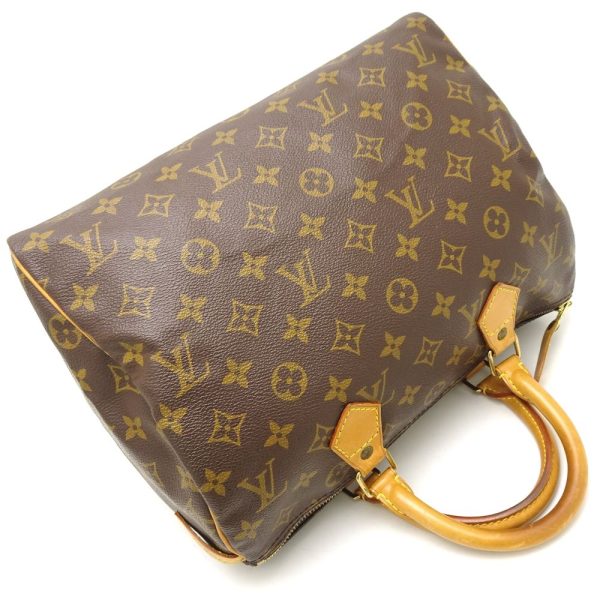 3 Louis Vuitton Monogram Speedy 30 Handbag Brown