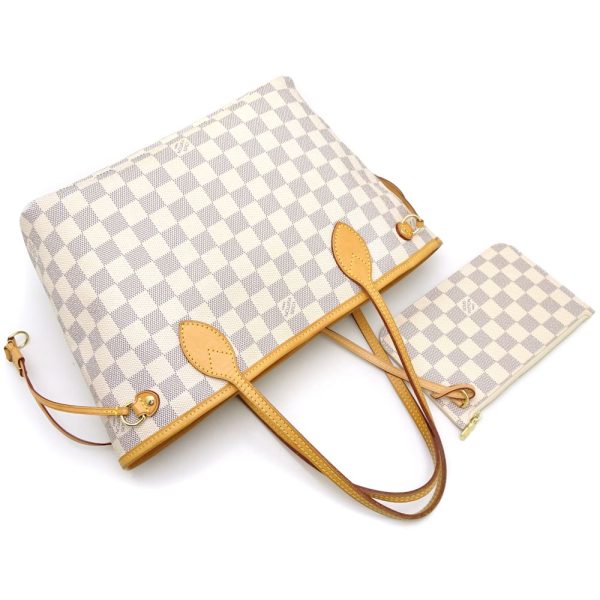 3 Louis Vuitton Damier Azur Neverfull PM Shoulder Bag