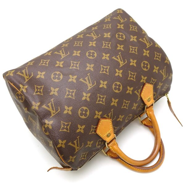 3 Louis Vuitton Monogram Speedy 30 Handbag Brown