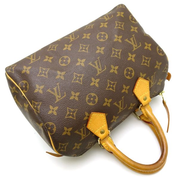3 Louis Vuitton Monogram Speedy 25 Handbag Brown