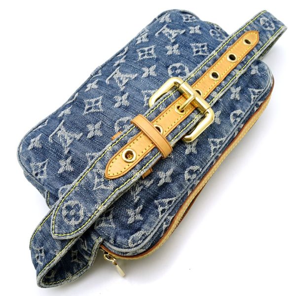 3 Louis Vuitton Monogram Denim Bum Bag Body Bag Blue