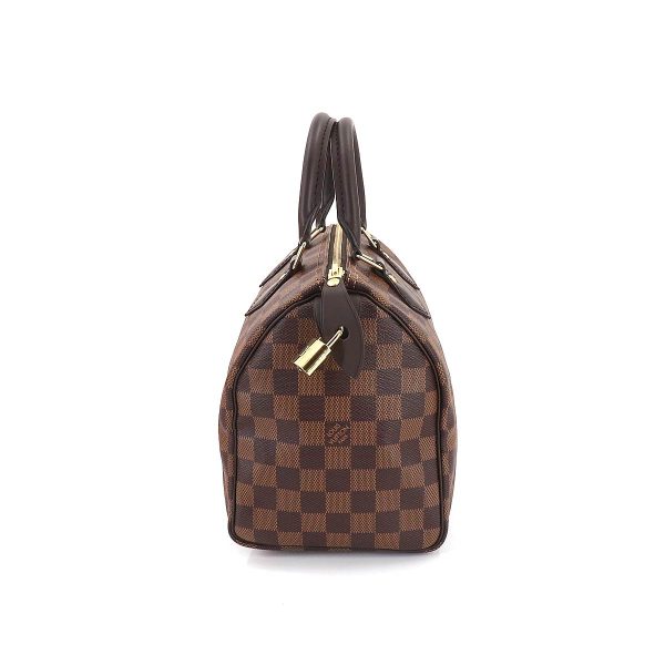 3 Louis Vuitton Damier Speedy 25 Hand Bag Ebene Brown Gold Hardware