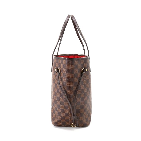 3 Louis Vuitton Damier Neverfull MM Tote Bag Ebene Cerise Brown Gold Hardware