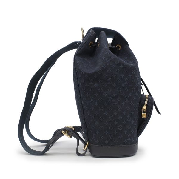 3 Louis Vuitton Montsouris GM Backpack Rucksack Tst Blue Navy