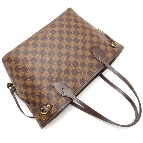 3 Louis Vuitton Damier Neverfull PM Ebene Tote Bag Brown