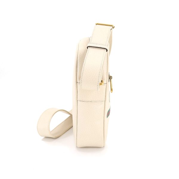 3 Gucci Shoulder Bag Leather Ivory Gold Hardware White