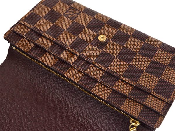 3 Louis Vuitton Portefeuille Sarah Wallet Coin Purse Damier Ebene