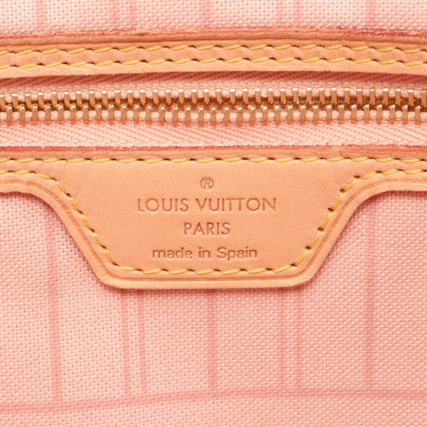 3 Louis Vuitton Neverfull MM Damier Azur Shoulder Bag Graffiti White Pink