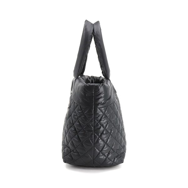 3 Chanel Coco Cocoon MM Medium Tote Bag Nylon Leather Black